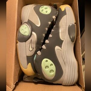Gray and Green Athletic Sneakers